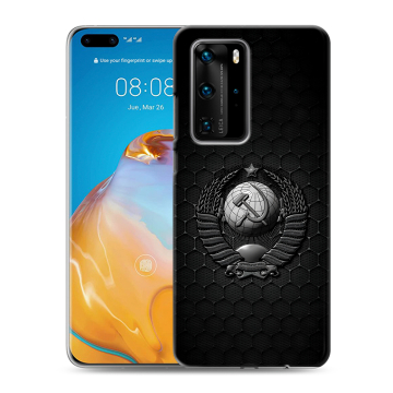Силиконовый чехол на Huawei P40 Pro с принтом Герб Флаг СССР Силиконовый чехол на Huawei P40 Pro с принтом Герб Флаг СССР