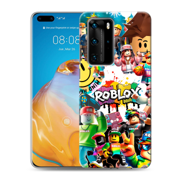 Силиконовый чехол на Huawei P40 Pro с принтом Roblox Роблокс