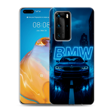 Силиконовый чехол на Huawei P40 Pro с принтом BMW БМВ