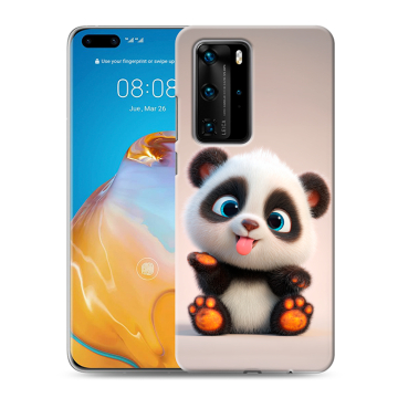 Силиконовый чехол на Huawei P40 Pro с принтом милая панда Силиконовый чехол на Huawei P40 Pro с принтом милая панда
