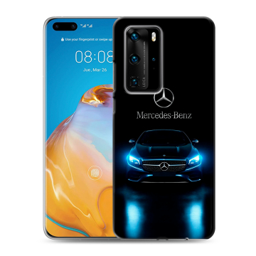 Силиконовый чехол на Huawei P40 Pro с принтом Mercedes Мерседес Силиконовый чехол на Huawei P40 Pro с принтом Mercedes Мерседес