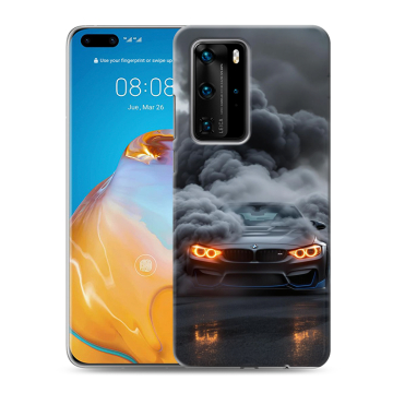 Силиконовый чехол на Huawei P40 Pro с принтом BMW БМВ