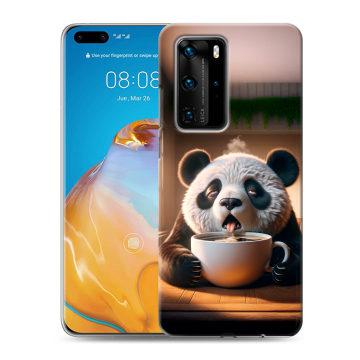 Силиконовый чехол на Huawei P40 Pro с принтом смешная панда