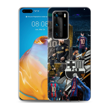 Силиконовый чехол на Huawei P40 Pro с принтом Messi Barcelona