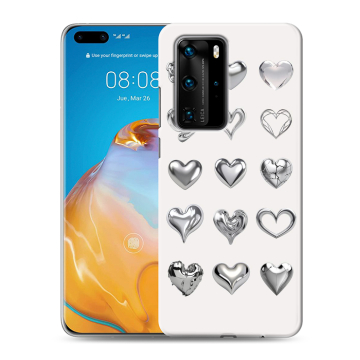 Силиконовый чехол на Huawei P40 Pro с принтом Y2K сердечки