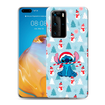 Силиконовый чехол на Huawei P40 Pro с принтом Стич Новый год Силиконовый чехол на Huawei P40 Pro с принтом Стич Новый год