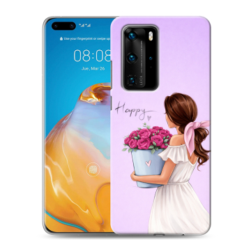 Силиконовый чехол на Huawei P40 Pro с принтом женский Силиконовый чехол на Huawei P40 Pro с принтом женский