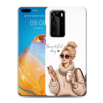 Силиконовый чехол на Huawei P40 Pro с принтом женский Силиконовый чехол на Huawei P40 Pro с принтом женский