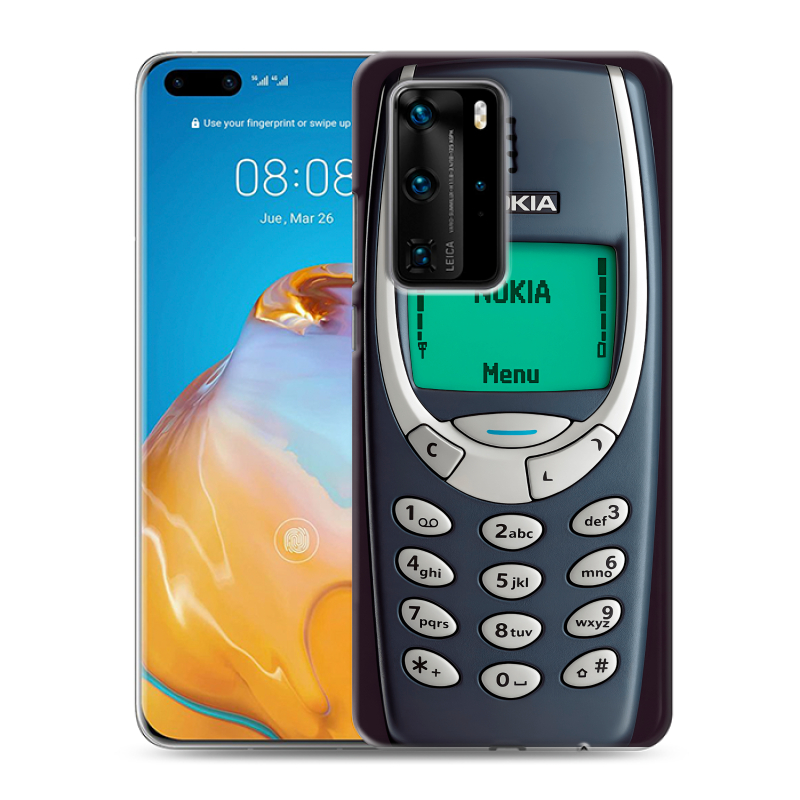 Силиконовый противоударный чехол на Huawei P40 Pro с принтом Старый телефон Силиконовый противоударный чехол на Huawei P40 Pro с принтом Старый телефон