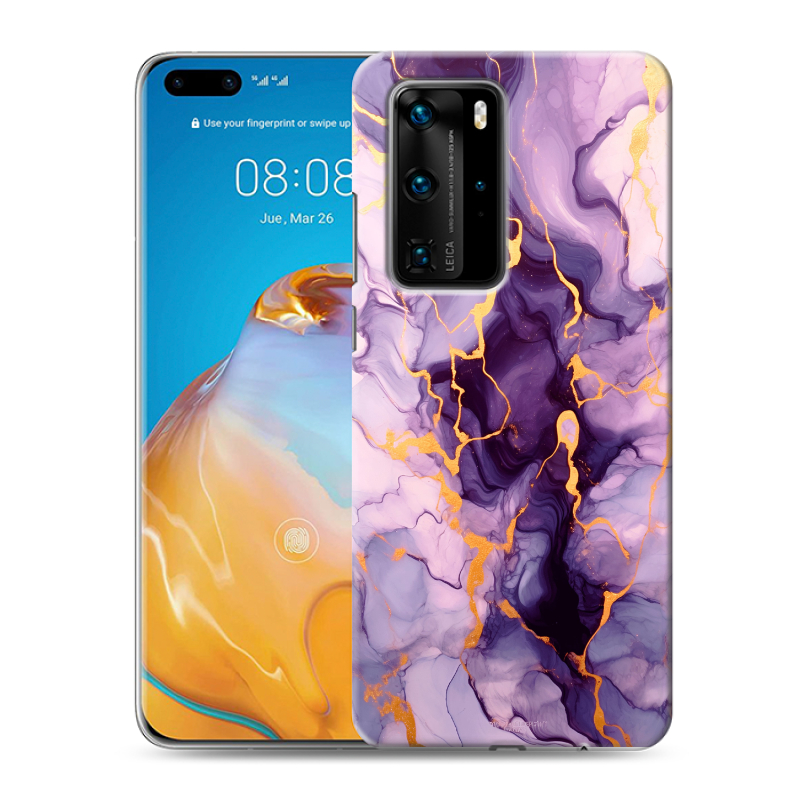 Силиконовый противоударный чехол на Huawei P40 Pro с принтом Мрамор Силиконовый противоударный чехол на Huawei P40 Pro с принтом Мрамор