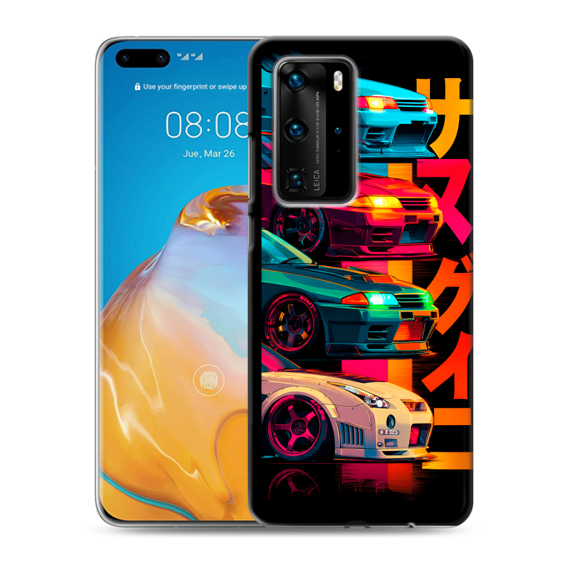Пластиковый чехол на Huawei P40 Pro с принтом Гоночные машины Пластиковый чехол на Huawei P40 Pro с принтом Гоночные машины
