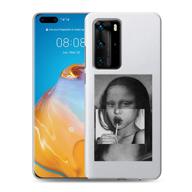 Пластиковый чехол на Huawei P40 Pro с принтом Мона Лиза Пластиковый чехол на Huawei P40 Pro с принтом Мона Лиза