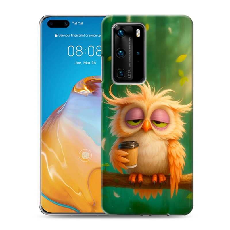 Пластиковый чехол на Huawei P40 Pro с принтом сова Пластиковый чехол на Huawei P40 Pro с принтом сова