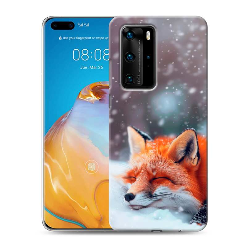 Пластиковый чехол на Huawei P40 Pro с принтом лиса Пластиковый чехол на Huawei P40 Pro с принтом лиса