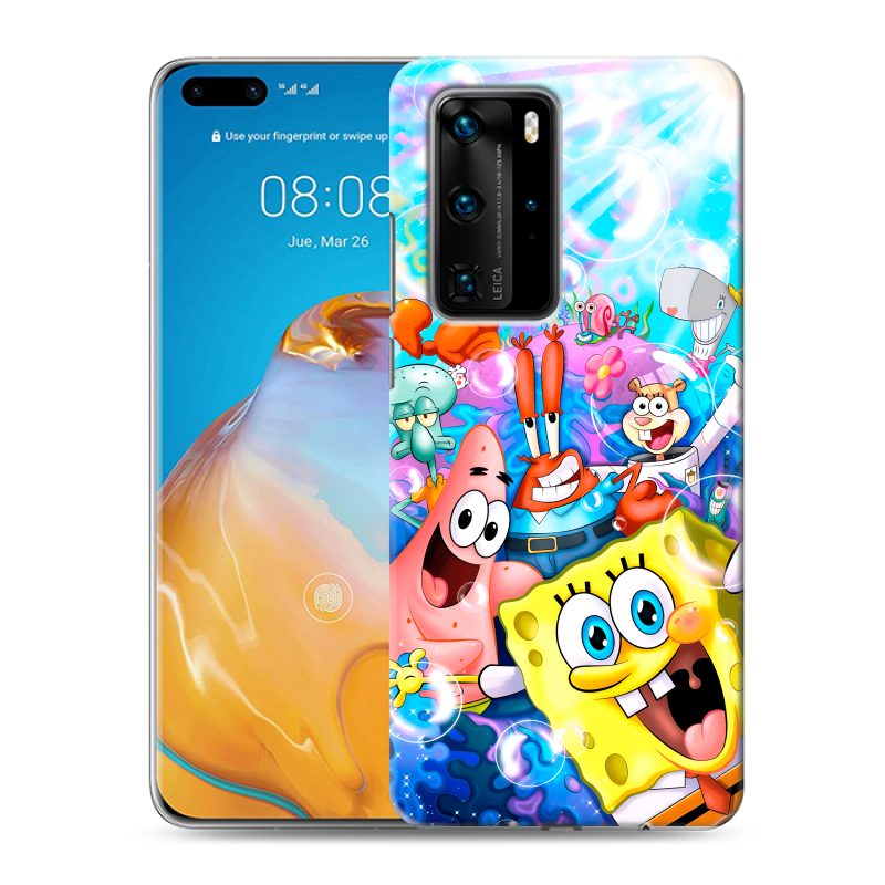 Пластиковый чехол на Huawei P40 Pro с принтом спанчбоб спанч боб Пластиковый чехол на Huawei P40 Pro с принтом спанчбоб спанч боб