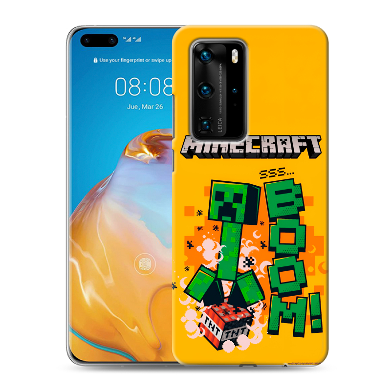 Силиконовый противоударный чехол на Huawei P40 Pro с принтом Майнкрафт Minecraft Силиконовый противоударный чехол на Huawei P40 Pro с принтом Майнкрафт Minecraft