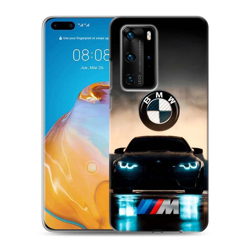 Силиконовый чехол на Huawei P40 Pro с принтом БМВ BMW Силиконовый чехол на Huawei P40 Pro с принтом БМВ BMW