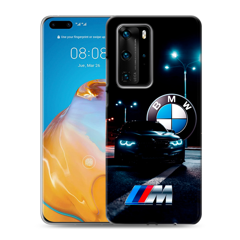 Силиконовый чехол на Huawei P40 Pro с принтом БМВ BMW Силиконовый чехол на Huawei P40 Pro с принтом БМВ BMW