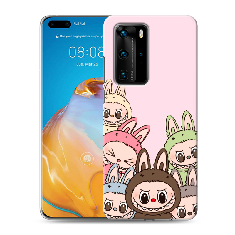 Силиконовый противоударный чехол на Huawei P40 Pro с принтом Лабубу Силиконовый противоударный чехол на Huawei P40 Pro с принтом Лабубу