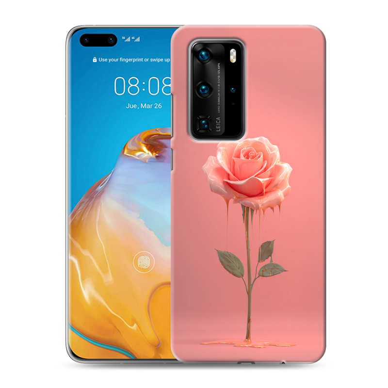 Пластиковый чехол на Huawei P40 Pro с принтом Розовая роза Пластиковый чехол на Huawei P40 Pro с принтом Розовая роза