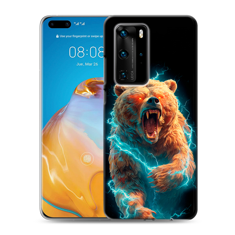 Пластиковый чехол на Huawei P40 Pro с принтом Медведь Пластиковый чехол на Huawei P40 Pro с принтом Медведь
