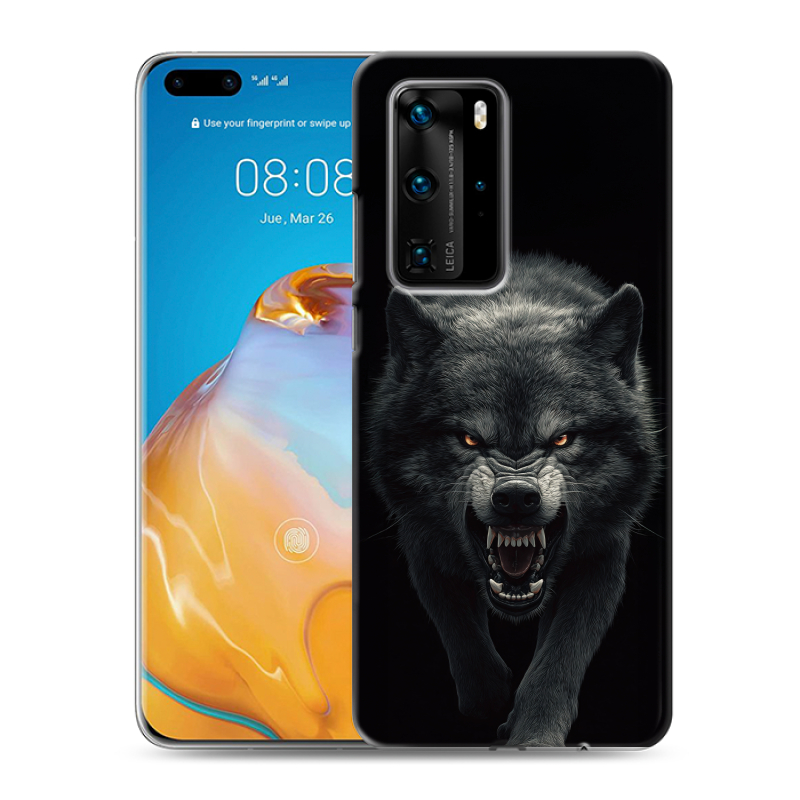 Пластиковый чехол на Huawei P40 Pro с принтом Волк Пластиковый чехол на Huawei P40 Pro с принтом Волк