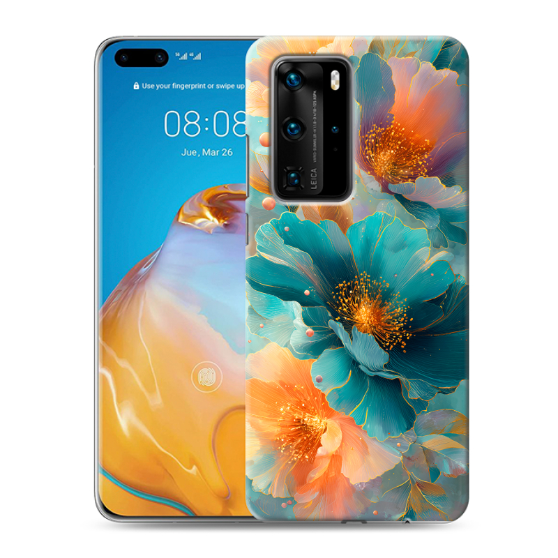 Пластиковый чехол на Huawei P40 Pro с принтом Цветы Пластиковый чехол на Huawei P40 Pro с принтом Цветы