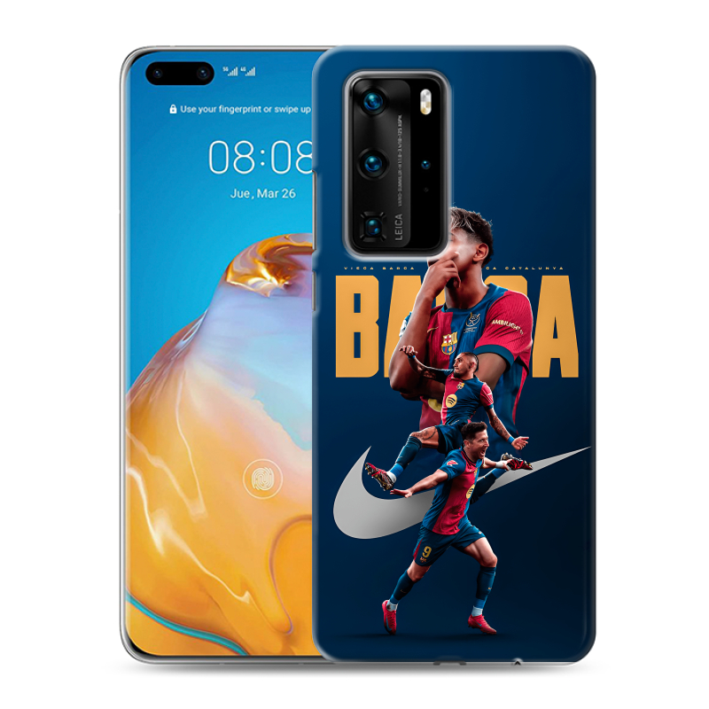 Силиконовый противоударный чехол на Huawei P40 Pro с принтом Барселона Barca Yamal Силиконовый противоударный чехол на Huawei P40 Pro с принтом Барселона Barca Yamal