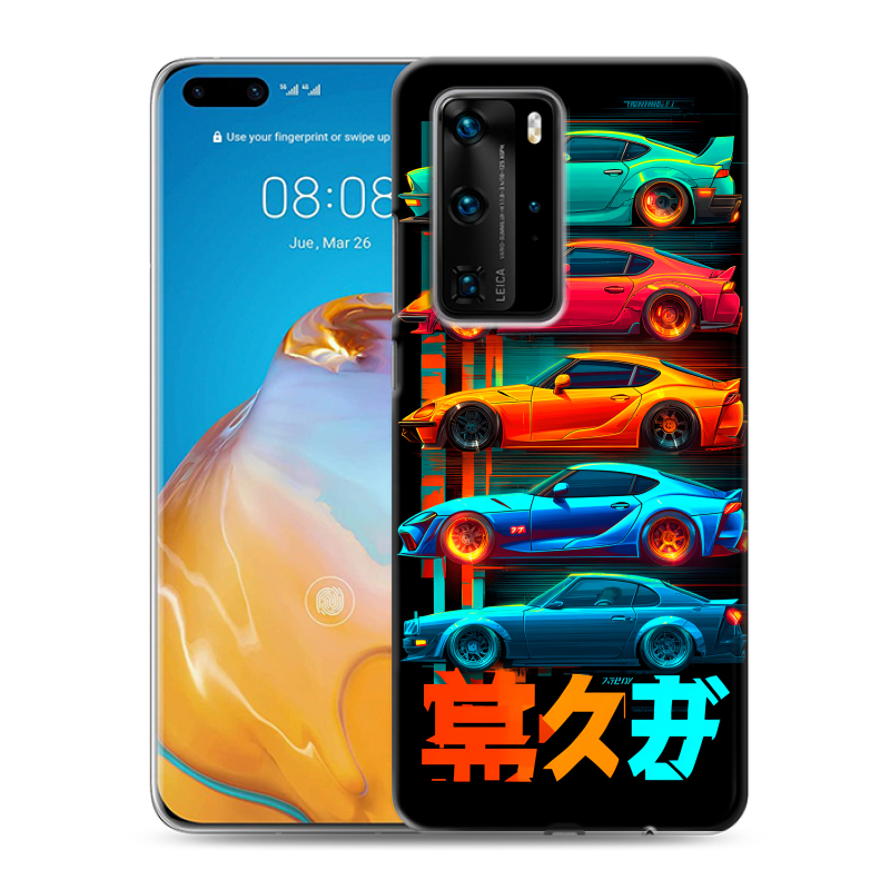 Силиконовый противоударный чехол на Huawei P40 Pro с принтом машины тачки Силиконовый противоударный чехол на Huawei P40 Pro с принтом машины тачки