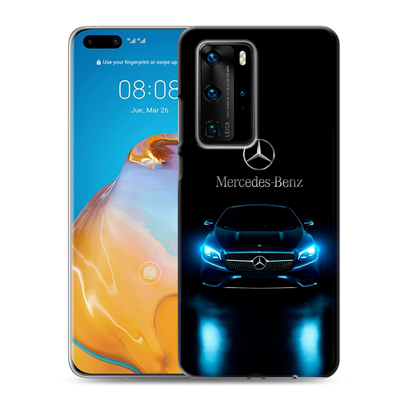 Силиконовый противоударный чехол на Huawei P40 Pro с принтом Mercedes Мерседес Силиконовый противоударный чехол на Huawei P40 Pro с принтом Mercedes Мерседес