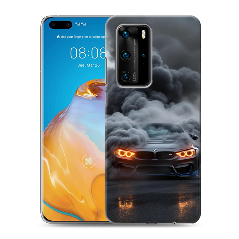 Силиконовый чехол на Huawei P40 Pro с принтом BMW БМВ Силиконовый чехол на Huawei P40 Pro с принтом BMW БМВ