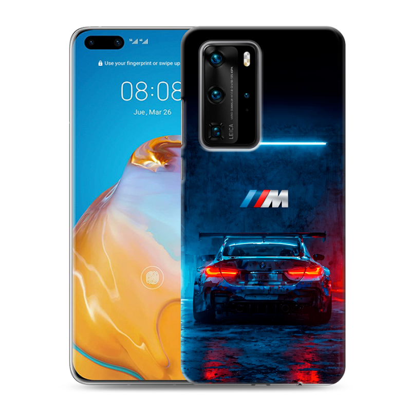 Силиконовый чехол на Huawei P40 Pro с принтом BMW БМВ Силиконовый чехол на Huawei P40 Pro с принтом BMW БМВ
