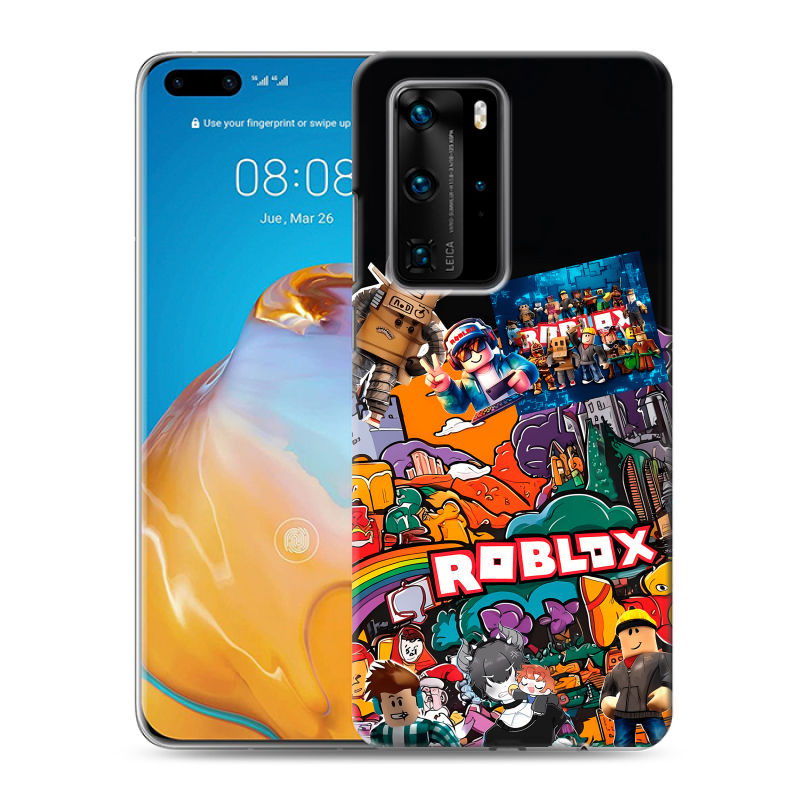 Пластиковый чехол на Huawei P40 Pro с принтом Roblox Роблокс Пластиковый чехол на Huawei P40 Pro с принтом Roblox Роблокс