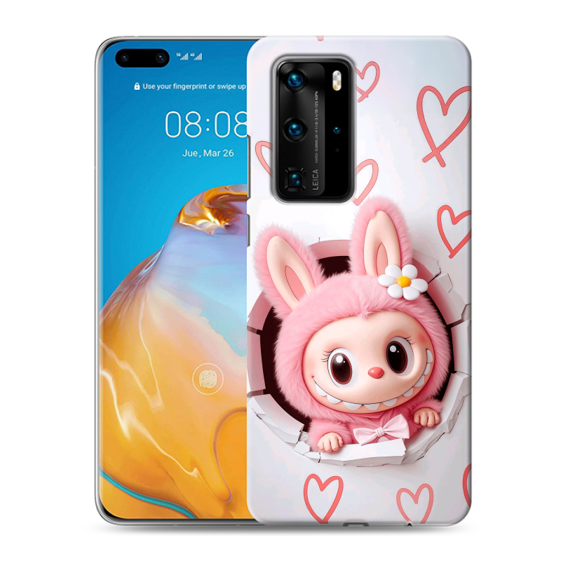 Силиконовый чехол на Huawei P40 Pro с принтом Labubu Лабубу Силиконовый чехол на Huawei P40 Pro с принтом Labubu Лабубу