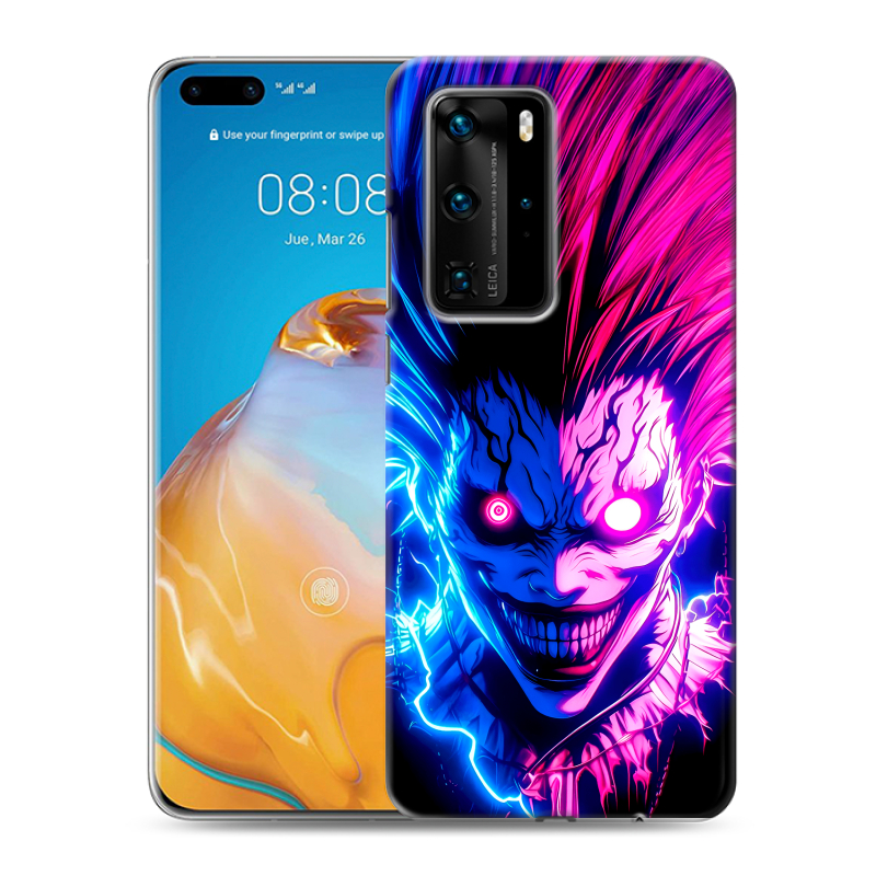 Силиконовый противоударный чехол на Huawei P40 Pro с принтом Death note Тетрадь смерти Силиконовый противоударный чехол на Huawei P40 Pro с принтом Death note Тетрадь смерти