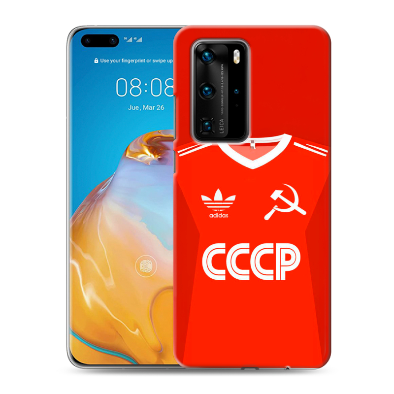 Пластиковый чехол на Huawei P40 Pro с принтом Флаг Герб СССР Пластиковый чехол на Huawei P40 Pro с принтом Флаг Герб СССР