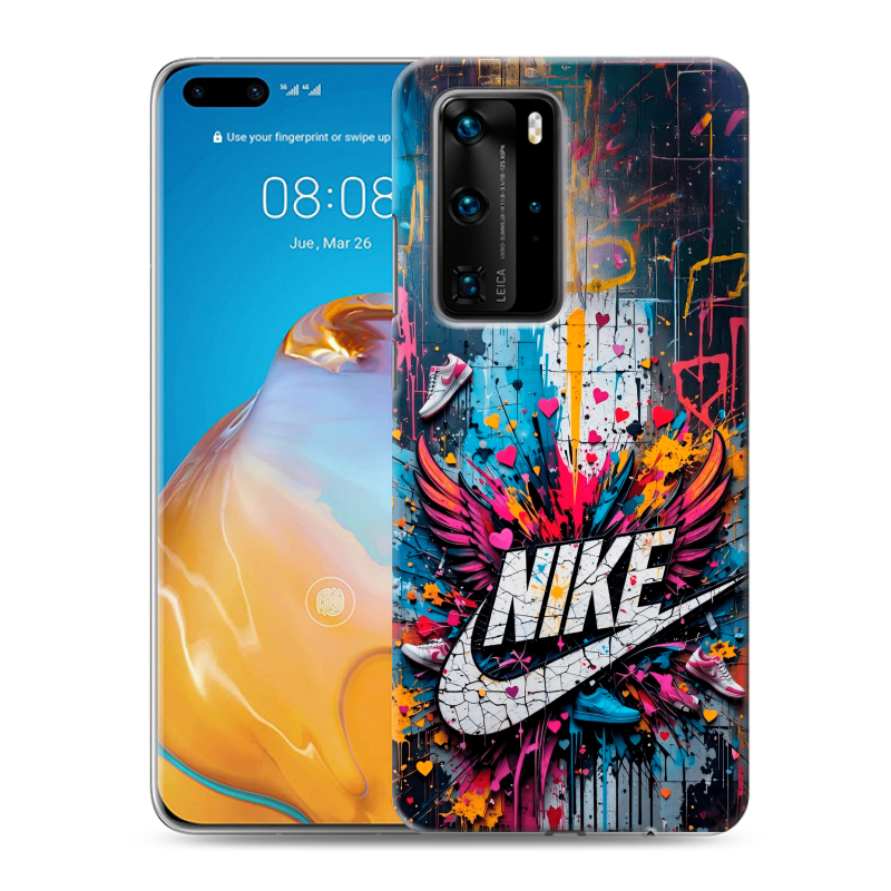 Пластиковый чехол на Huawei P40 Pro с принтом Nike Найк Пластиковый чехол на Huawei P40 Pro с принтом Nike Найк