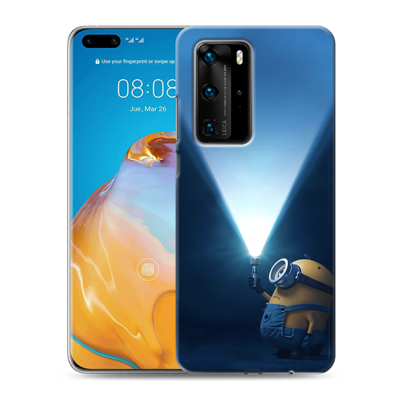Силиконовый чехол на Huawei P40 Pro с принтом Миньоны Силиконовый чехол на Huawei P40 Pro с принтом Миньоны