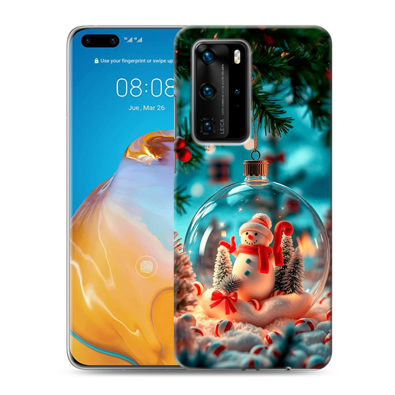 Силиконовый чехол на Huawei P40 Pro с принтом Новый год Силиконовый чехол на Huawei P40 Pro с принтом Новый год