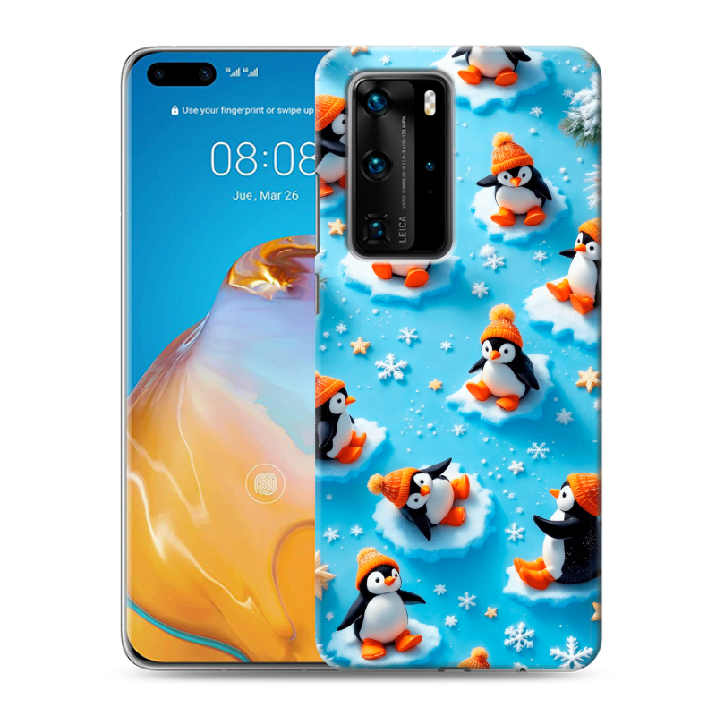 Силиконовый противоударный чехол на Huawei P40 Pro с принтом Новый год Силиконовый противоударный чехол на Huawei P40 Pro с принтом Новый год