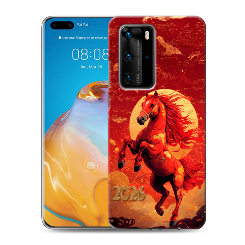 Силиконовый чехол на Huawei P40 Pro с принтом Новый год Силиконовый чехол на Huawei P40 Pro с принтом Новый год