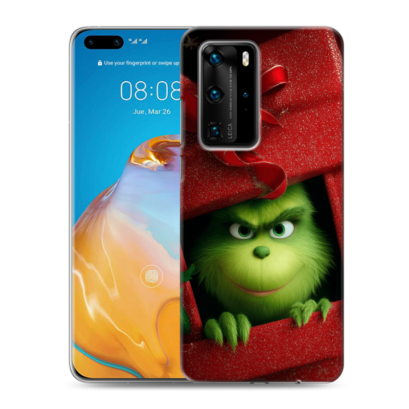 Силиконовый противоударный чехол на Huawei P40 Pro с принтом Новый год Силиконовый противоударный чехол на Huawei P40 Pro с принтом Новый год