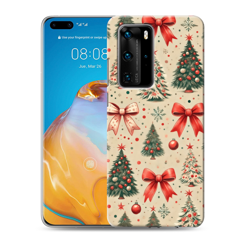 Силиконовый противоударный чехол на Huawei P40 Pro с принтом Новый год Силиконовый противоударный чехол на Huawei P40 Pro с принтом Новый год