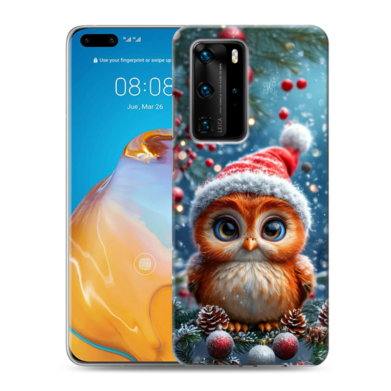 Силиконовый чехол на Huawei P40 Pro с принтом Новый год Силиконовый чехол на Huawei P40 Pro с принтом Новый год