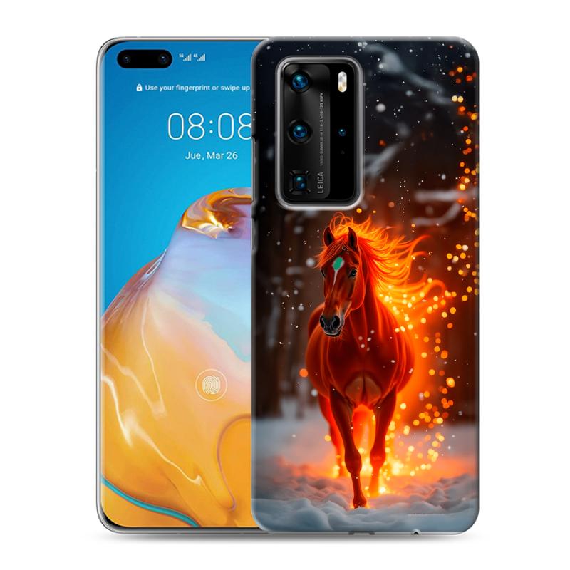 Силиконовый противоударный чехол на Huawei P40 Pro с принтом Новый год Силиконовый противоударный чехол на Huawei P40 Pro с принтом Новый год