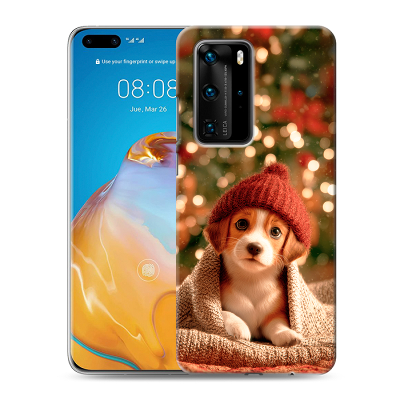 Силиконовый чехол на Huawei P40 Pro с принтом Новый год Силиконовый чехол на Huawei P40 Pro с принтом Новый год