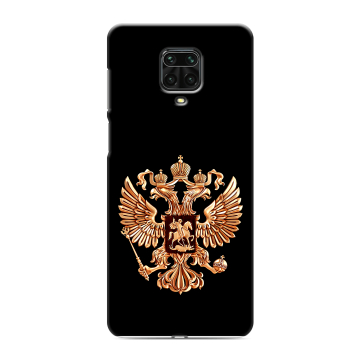 Силиконовый чехол на Xiaomi Redmi Note 9 Pro с принтом Герб России золотой Силиконовый чехол на Xiaomi Redmi Note 9 Pro с принтом Герб России золотой