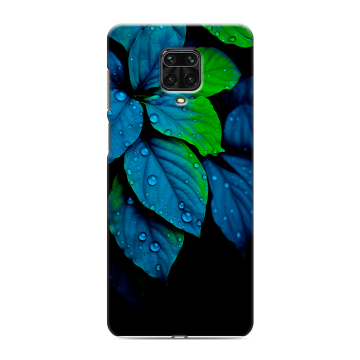 Силиконовый чехол на Xiaomi Redmi Note 9 Pro с принтом Листья и роса Силиконовый чехол на Xiaomi Redmi Note 9 Pro с принтом Листья и роса