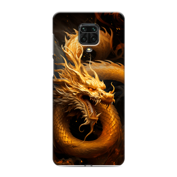 Силиконовый чехол на Xiaomi Redmi Note 9 Pro с принтом Золотой дракон Силиконовый чехол на Xiaomi Redmi Note 9 Pro с принтом Золотой дракон