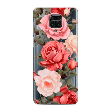 Силиконовый чехол на Xiaomi Redmi Note 9 Pro с принтом Розы